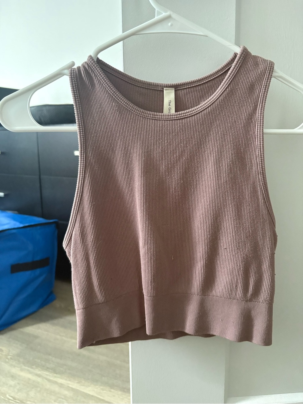 Babaton Ribbed Cropped Tank - Mauve Taupe